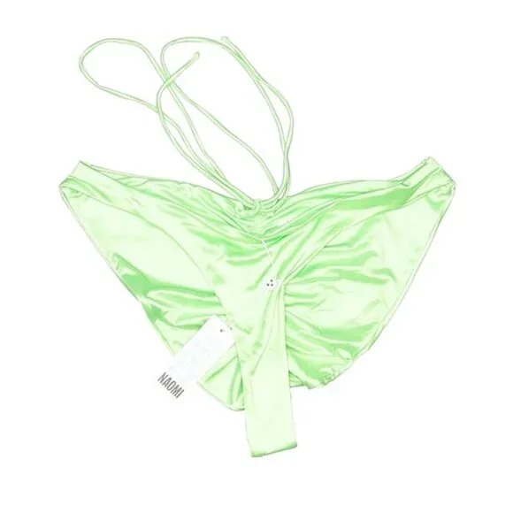 NWT Frankie’s Bikinis X Naomi Osaka Foxy Satin Honeydew Cheeky Bikini Bottoms - Picture 2 of 7